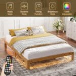 Elegant Queen Size Wood Platform Bed – Solid Pine, No Box Spring Needed - Image 4