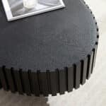 Handcrafted Oval Coffee Table with Sturdy Pedestal - Black - Image 7