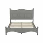 Solid Wood Queen Platform Bed Frame with Wooden Slat Support - Gray - Image 6
