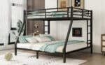 Metal Bunk Bed with Queen over King Design - Black - Image 12