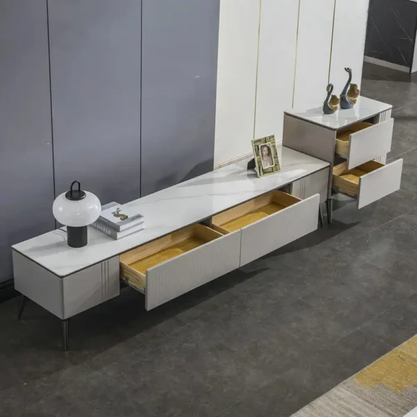 Wood Furniture Manufacturer MDF Wood Coffee Table Luxury Tea Center Marble Table With Drawer for Living Room