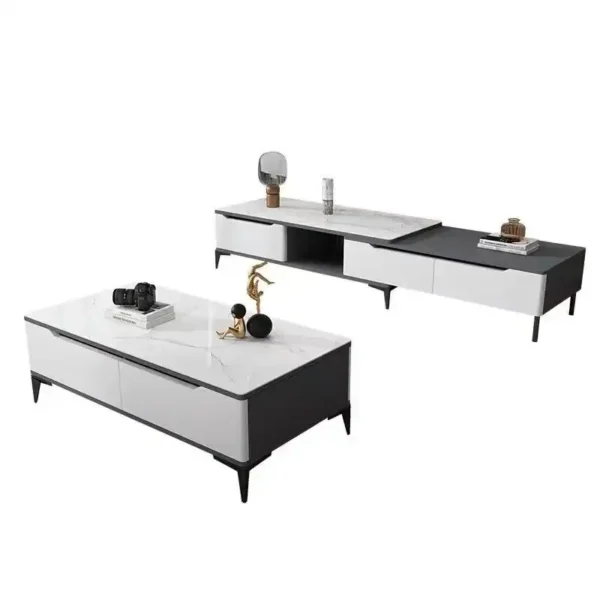 Luxury TV Unit Cabinets Modern TV Stand and Coffee Table With Drawer for Living Room Furniture