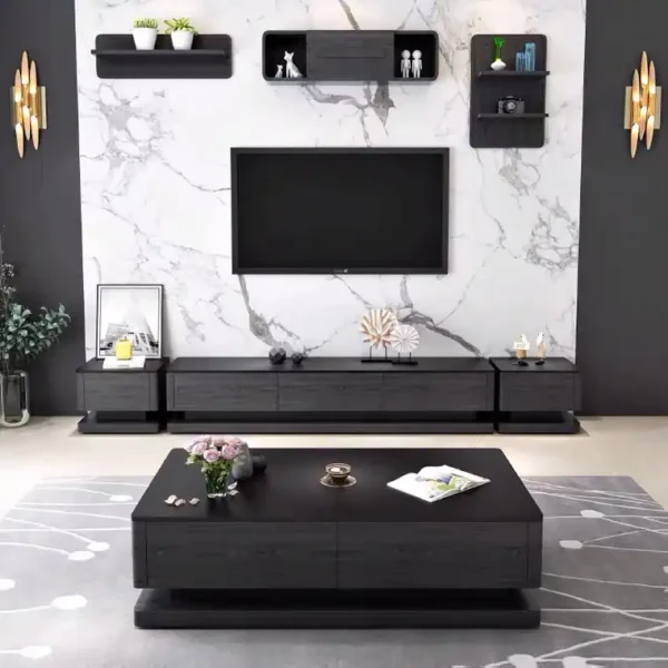 Luxury Modern Wooden Cabinet for Living Room Coffee Table TV Wall Unit Furniture for Home or Apartment