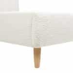 Upholstered Curved Headboard Platform Bed with Mattress Supports - Ivory White Boucle - Image 2