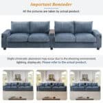 Corduroy L-Shaped Sofa with USB Ports and Hidden Storage - 4-Seater - Blue - Image 7