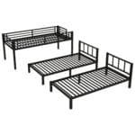 Detachable Triple Bunk Frame - Space-Saving Metal Bunk Bed for 3 - Image 9