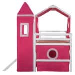 Pink Loft Bed with Slide - Fun Space-Saving Kids Bed with Playful Slide & Tent - Image 10