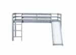Grey Rubber Wood Loft Bed with Slide – Durable, Space-Saving Twin Bed for Kids - Image 10