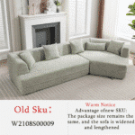 Boucle Fabric Modular Sofa with Combination Design and 3-Seater Capacity - Green - Image 2