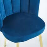 Velvet Dining Chair Set with Ergonomic Design - Blue - Image 9
