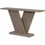 Natural Wood Veneer Console Table with V-Base Design - Minimalist Style - Image 6