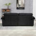 ⁦Chenille Loveseat with Memory Foam Cushions and 2 Throw Pillows - Black⁩ - الصورة ⁦5⁩