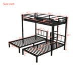 Detachable Triple Bunk Frame - Space-Saving Metal Bunk Bed for 3 - Image 5