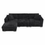 Chenille L-Shaped Sectional Sofa with Oversized Chaise and 2 Pillows - Available in 3 Colors - Image 10