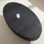 Handcrafted Oval Coffee Table with Sturdy Pedestal - Black - Image 6