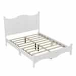 Solid Wood Queen Platform Bed Frame with Wooden Slat Support - White - Image 5