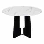 Faux Marble Round Dining Table with Spacious Top for 4 - White - Image 9