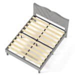 Upholstered Platform Bed Frame with Heavy-Duty Support - Grey - Image 8