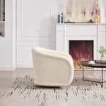 Teddy Upholstered Barrel Swivel Chair with 360-Degree Rotation - Pumpkin - Image 5