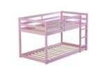 Pink Rubberwood Loft Bed - Stylish Twin Over Twin Bed with Ladder & Spacious Underneath - Image 11