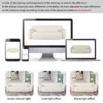 Polyester Curved Minimalist Sofa 3-Seater - Cream - Image 4