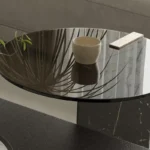 Luxury Wood Coffee Table Set with Marble Side Table - Elegant Finish - Image 4