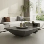 Luxury Wood Coffee Table Set with Marble Side Table - Elegant Finish - Image 13
