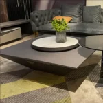 Luxury Wood Coffee Table Set with Marble Side Table - Elegant Finish - Image 7