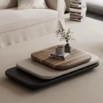 White Wax Veneer Oval Swivel Coffee Table - Elegant Design - Image 4