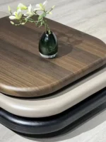 White Wax Veneer Oval Swivel Coffee Table - Elegant Design - Image 11