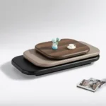 White Wax Veneer Oval Swivel Coffee Table - Elegant Design - Image 7