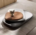 White Wax Veneer Oval Swivel Coffee Table - Elegant Design - Image 8