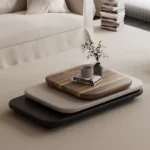 White Wax Veneer Oval Swivel Coffee Table - Elegant Design - Image 2