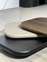 White Wax Veneer Oval Swivel Coffee Table - Elegant Design - Image 6