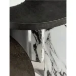 Slate Artificial Marble Round Coffee Table with Side Table - Luxury Design - Image 7