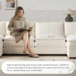 Chenille U-Shaped Modular Sofa with Deep Double Cushions - 6-Seater - Gray - Image 5