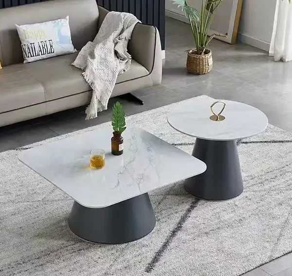 Custom Nordic Side Centre Table Small Round Metal Modern Luxury Marble Top End Coffee Tables for Living Room