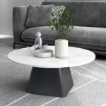 Elegant Round Rock Plate Tea Table for Small Spaces - Modern & Durable - Image 3
