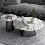 Elegant Round Rock Plate Tea Table for Small Spaces - Modern & Durable - Image 4