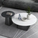 Elegant Round Rock Plate Tea Table for Small Spaces - Modern & Durable