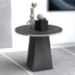 Elegant Round Rock Plate Tea Table for Small Spaces - Modern & Durable - Image 7