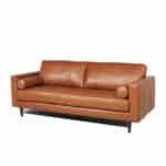 Tufted Leather Sofa with Corner Blocked Frame - Mid-Century Style - Image 3