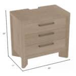 Wooden Nightstand with 3 Drawers - Tan - Image 5