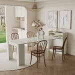 Wooden Extendable Dining Table with Storage - Neutral Finish