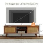 Premium Walnut Rattan Media Console - Stylish, Sturdy & Space-Saving Entertainment Center - Image 5