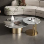 Marble Top Gold Coffee Table - Elegant & Modern Living Room Centerpiece