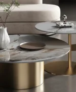 Marble Top Gold Coffee Table - Elegant & Modern Living Room Centerpiece - Image 3