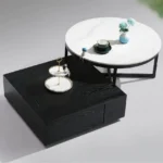 Ultimate Marble Glass Round Coffee Table – Modern Elegance & Functional Design