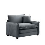 ⁦Grey Corduroy Single Deep Seat Sofa with Retro Style - One Pillow⁩ - الصورة ⁦6⁩