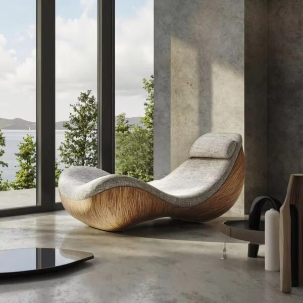 Solid Wood Modern Leisure Chair with Adjustable Recline - Eco-Friendly